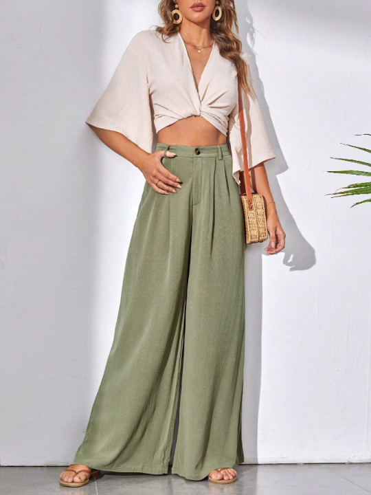 Tall Solid Wide Leg Pants