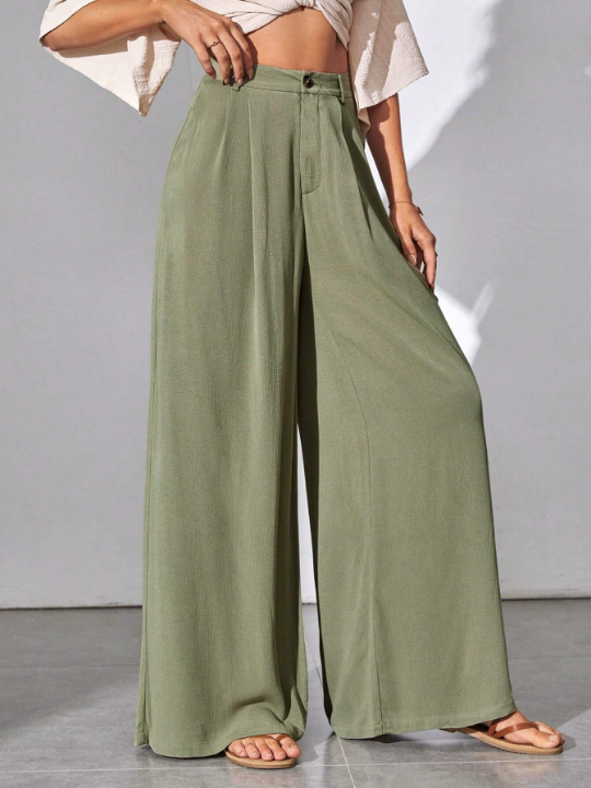 Tall Solid Wide Leg Pants