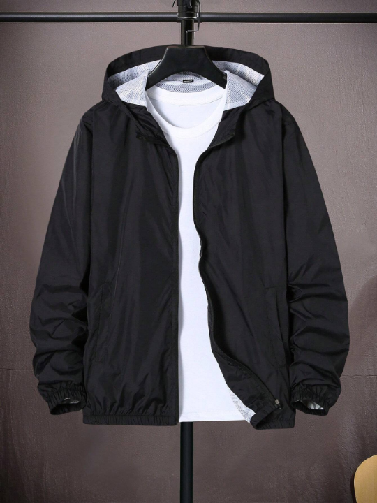 Manfinity Homme Men Zip Up Hooded Jacket Without Tee