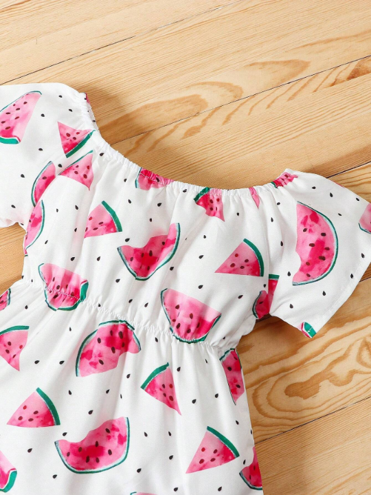 Baby Girl Watermelon Print Bodysuit & Headband