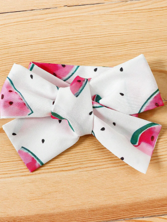 Baby Girl Watermelon Print Bodysuit & Headband