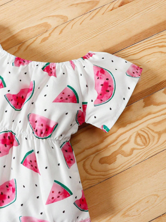 Baby Girl Watermelon Print Bodysuit & Headband