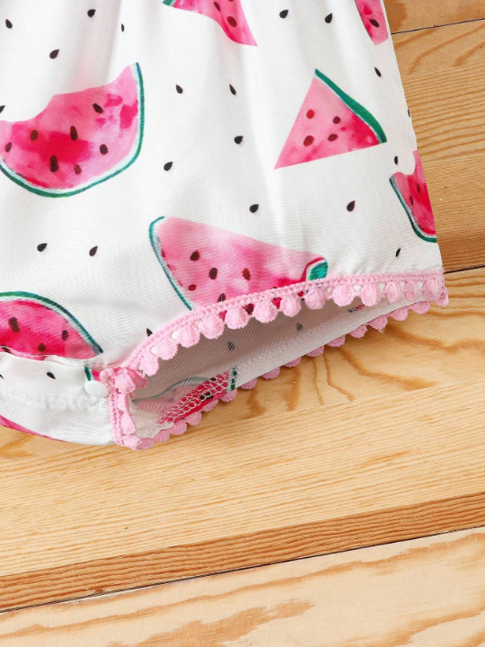 Baby Girl Watermelon Print Bodysuit & Headband