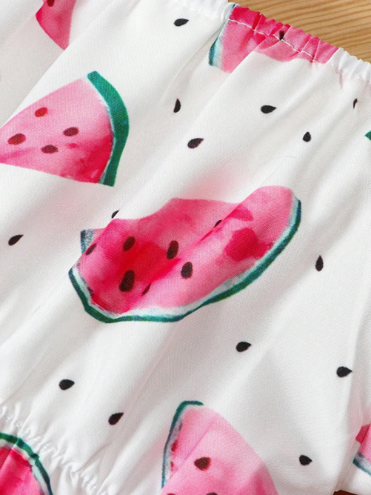 Baby Girl Watermelon Print Bodysuit & Headband