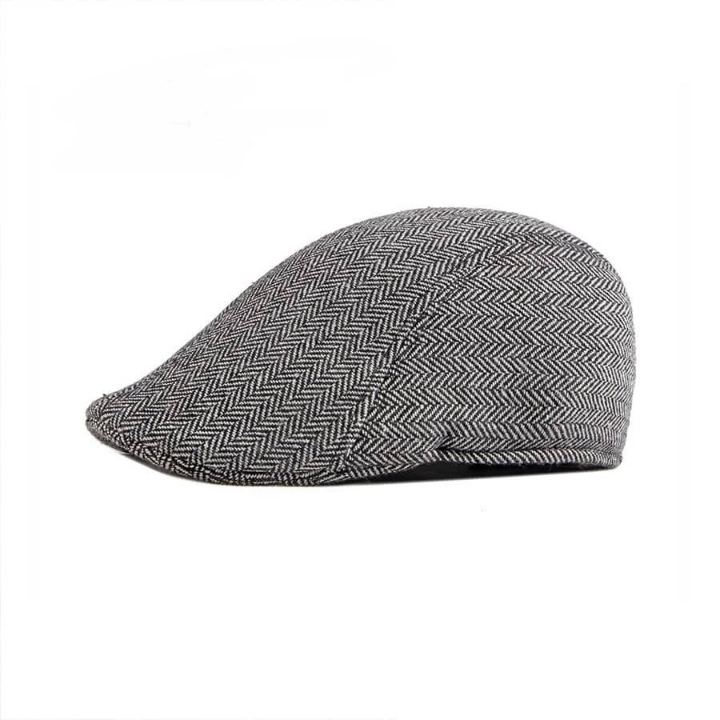 Men Herringbone Pattern Casual Flat Cap For Daily Life