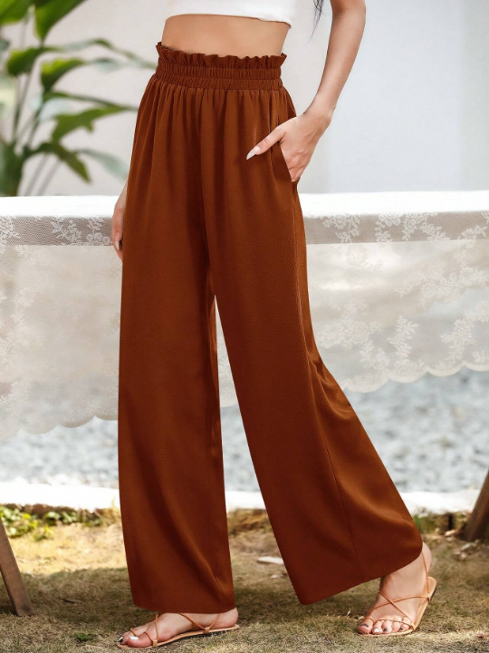 LUNE Paperbag Waist Wide Leg Pants