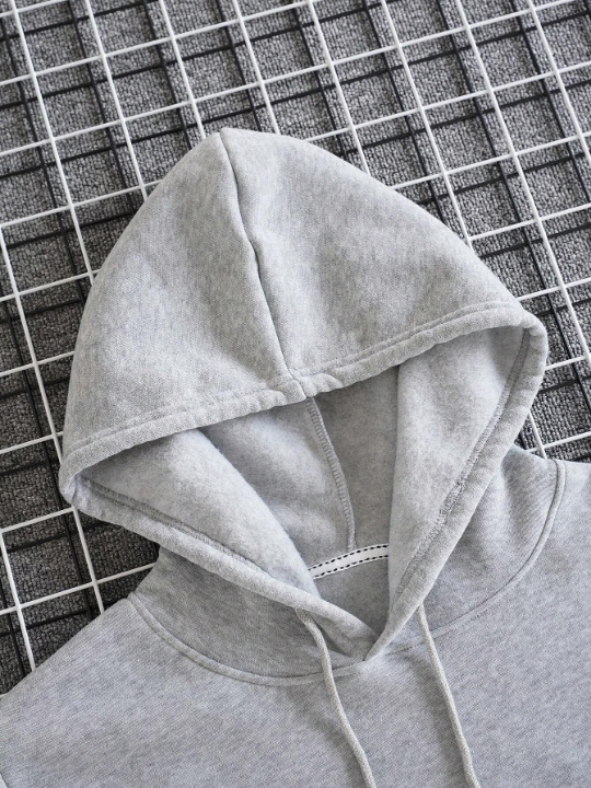 Men Kangaroo Pocket Drawstring Thermal Lined Hoodie