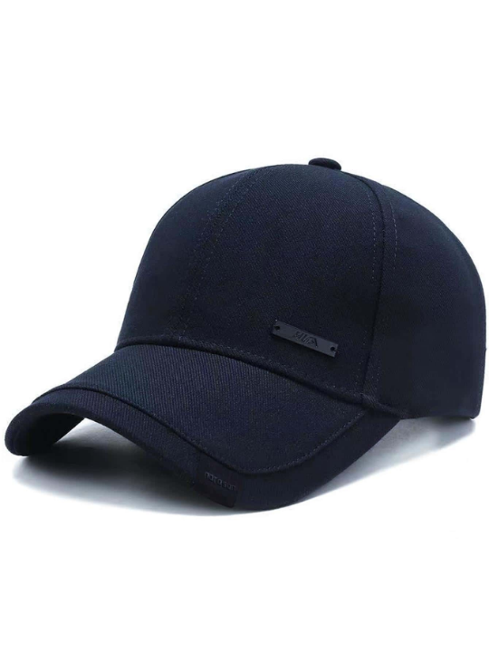 1pc Men Label Decor Adjustable Casual Baseball Cap For Daily Life