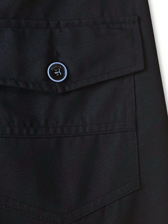 Manfinity Homme Loose Fit Men's Solid Color Straight Leg Pants