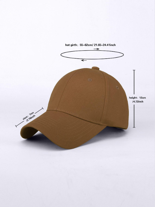 1pc Solid Color Simple Adjustable Casual Baseball Cap For Men