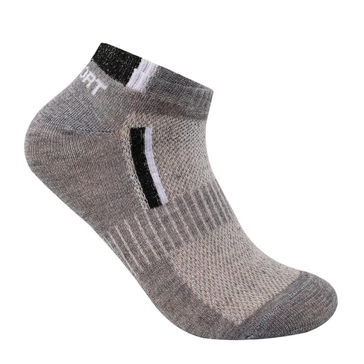 12pairs Men Striped & Letter Graphic Sweat Absorbing Casual Ankle Socks For Daily Life