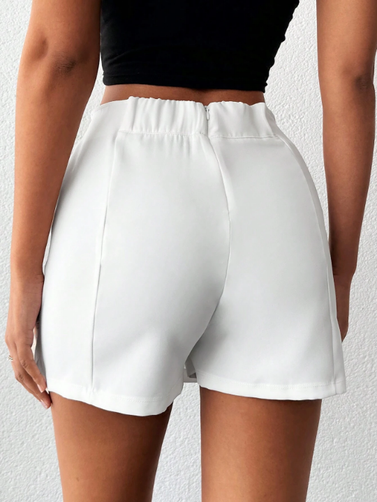 Solid Split Hem Skort