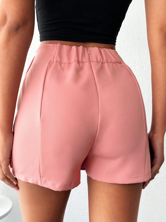 Solid Split Hem Skort