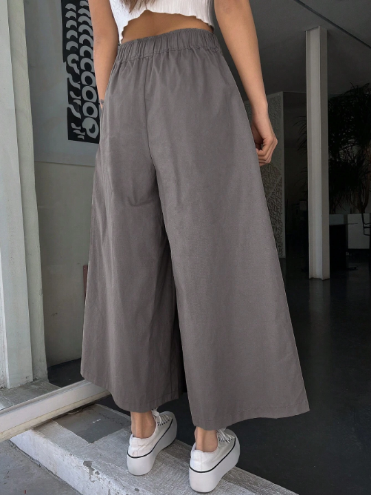 DAZY Solid Slant Pocket Wide Leg Pants