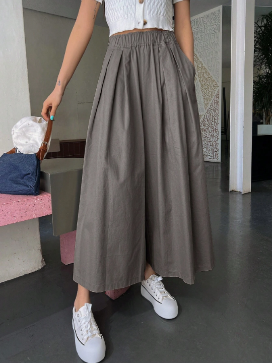 DAZY Solid Slant Pocket Wide Leg Pants