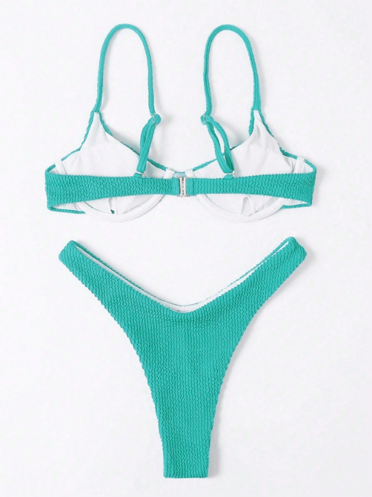 Swim Basics Solid Underwire Bikini Swimsuit