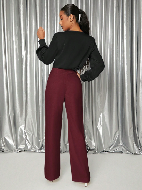 Priv Solid Fold Pleated Pants