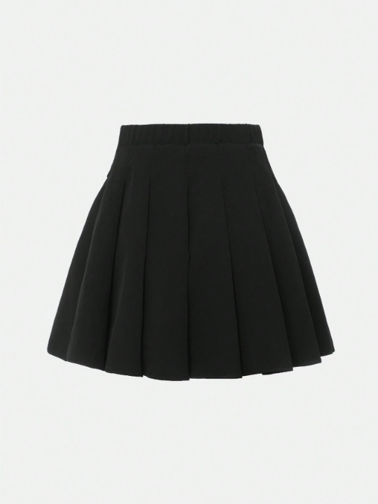 Teen Girls Button Detail Pleated Skirt