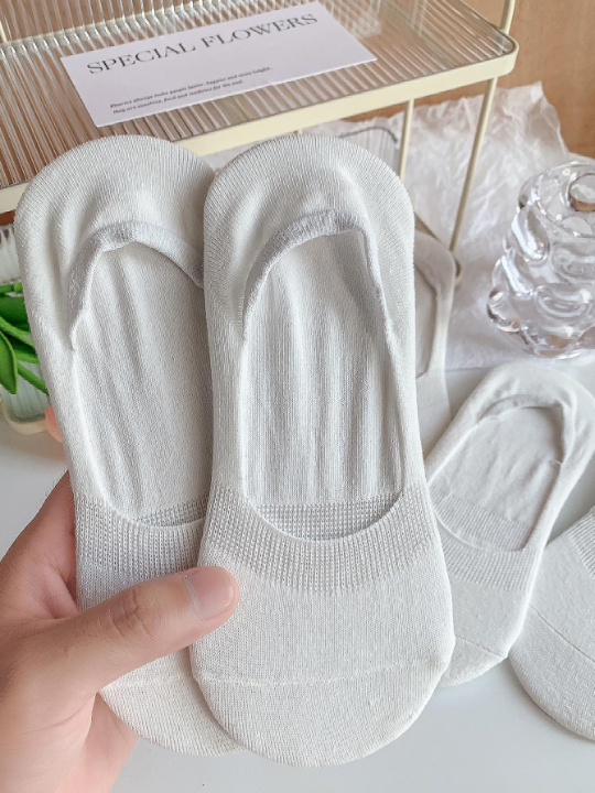 5pairs Solid Invisible Socks