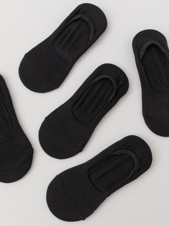 5pairs Solid Invisible Socks