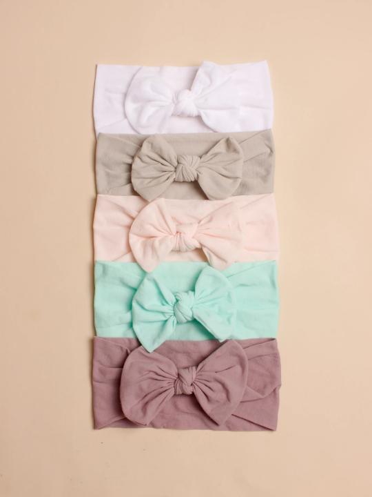 5pcs Baby Bow Decor Hair Band