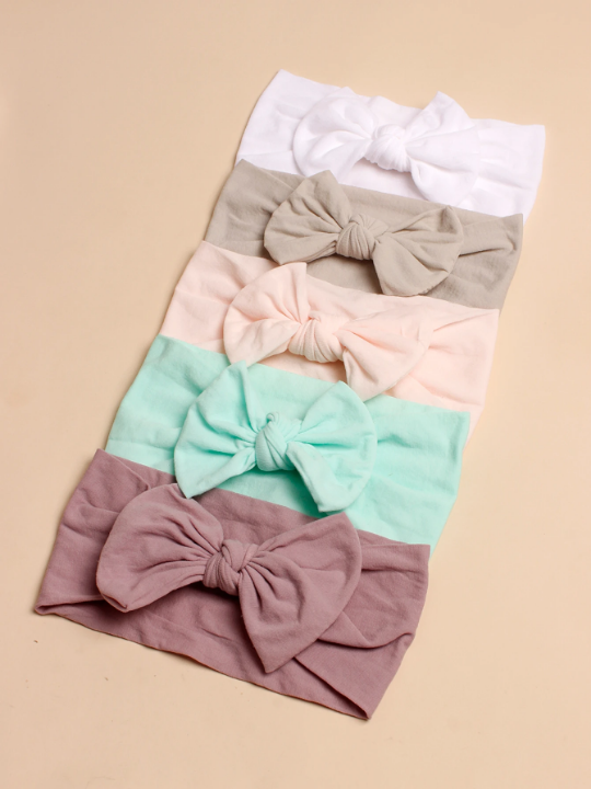 5pcs Baby Bow Decor Hair Band