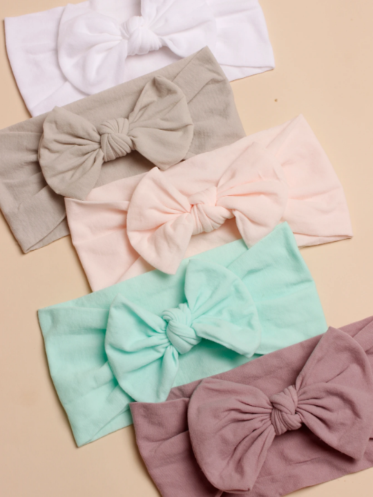 5pcs Baby Bow Decor Hair Band