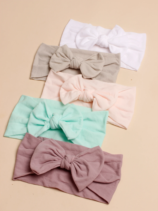 5pcs Baby Bow Decor Hair Band