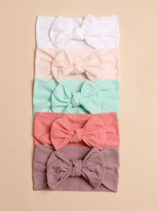 5pcs Baby Bow Decor Hair Band