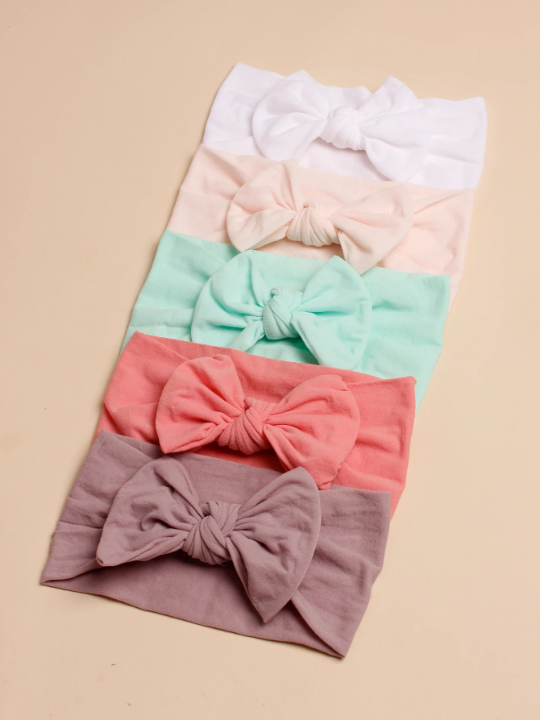 5pcs Baby Bow Decor Hair Band