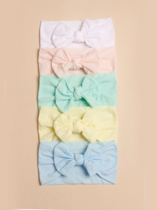 5pcs Baby Bow Decor Hair Band