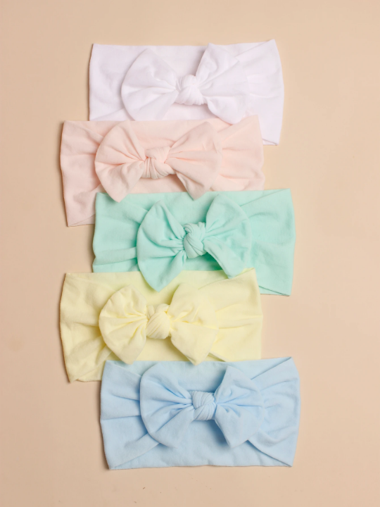 5pcs Baby Bow Decor Hair Band