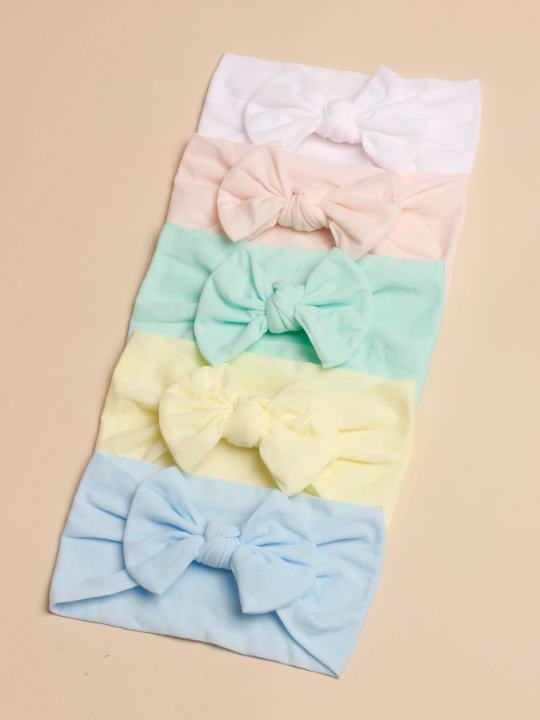 5pcs Baby Bow Decor Hair Band