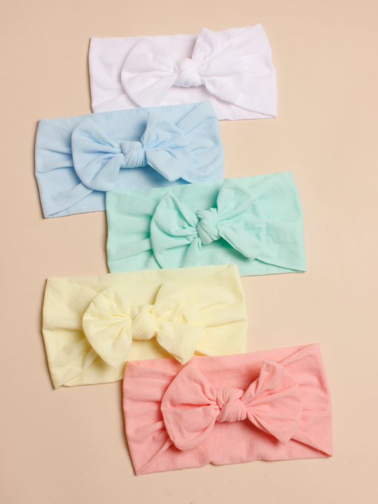 5pcs Baby Bow Decor Hair Band