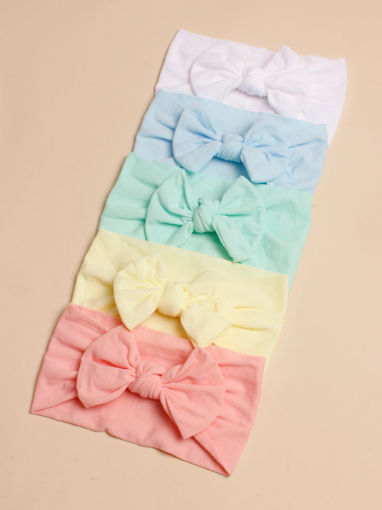 5pcs Baby Bow Decor Hair Band