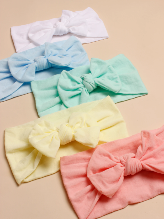 5pcs Baby Bow Decor Hair Band