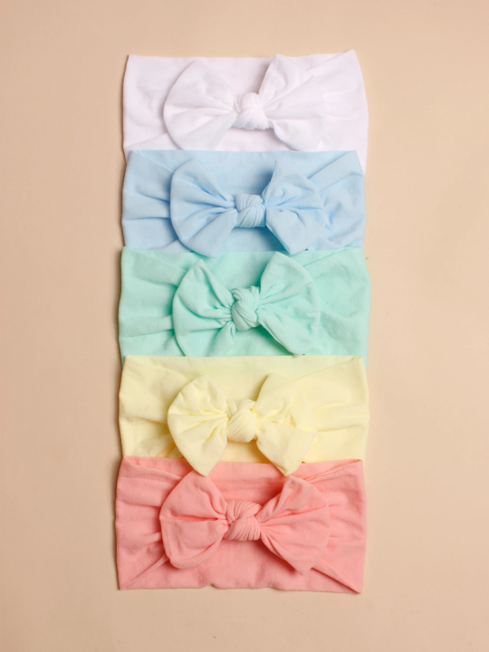 5pcs Baby Bow Decor Hair Band