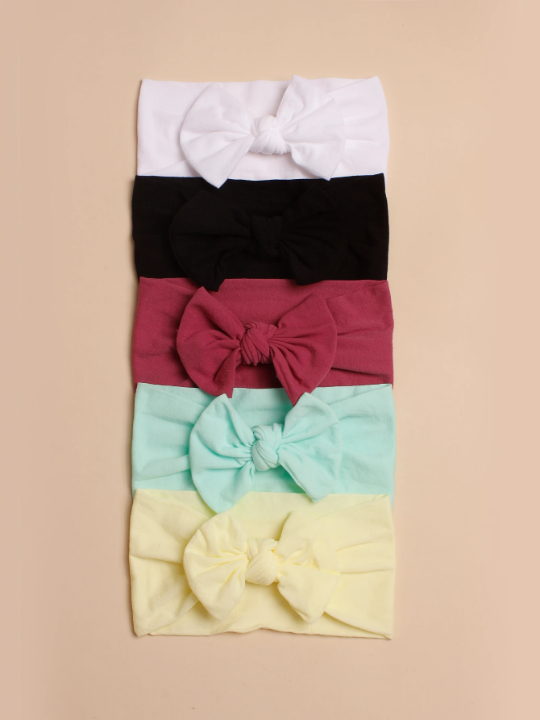 5pcs Baby Bow Decor Hair Band