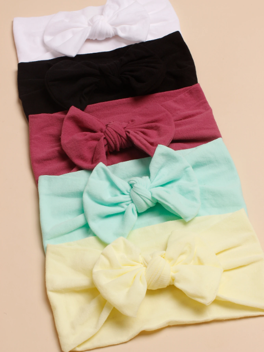 5pcs Baby Bow Decor Hair Band