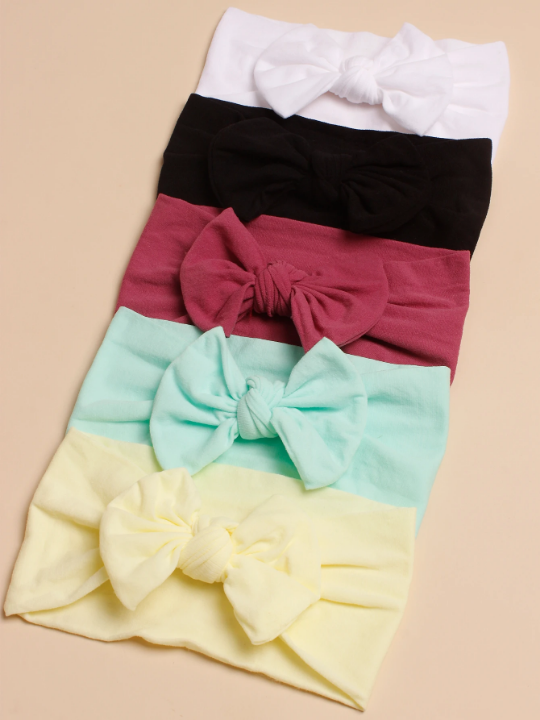 5pcs Baby Bow Decor Hair Band