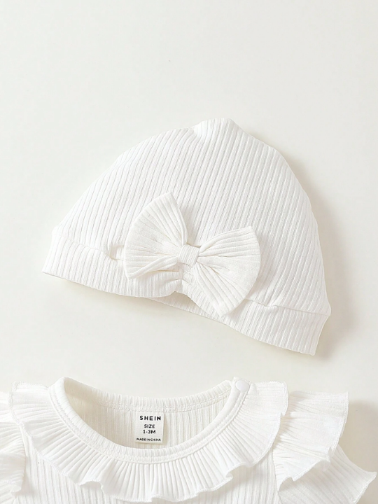 Baby Girl Newborn Ruffle Trim Bow Front Dress