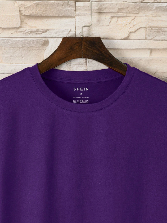 Men Solid Round Neck Tee