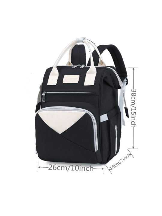 Colorblock Large Capacity Diaper Bag