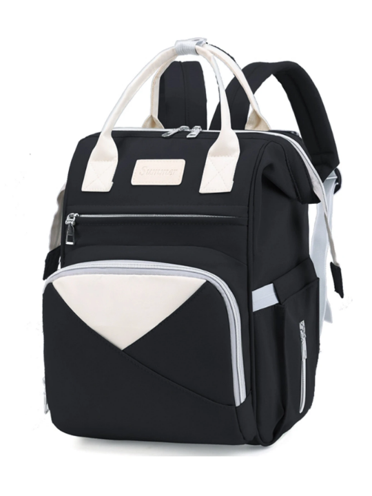 Colorblock Large Capacity Diaper Bag