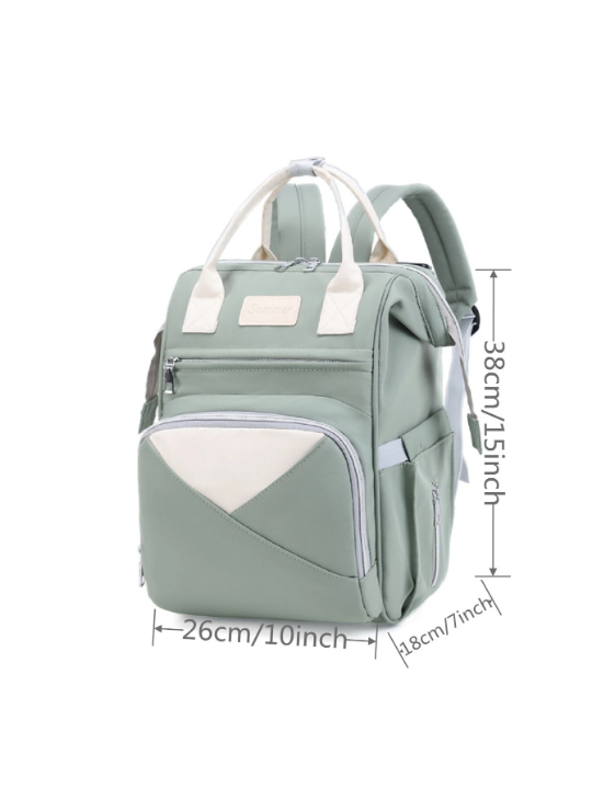 Colorblock Large Capacity Diaper Bag