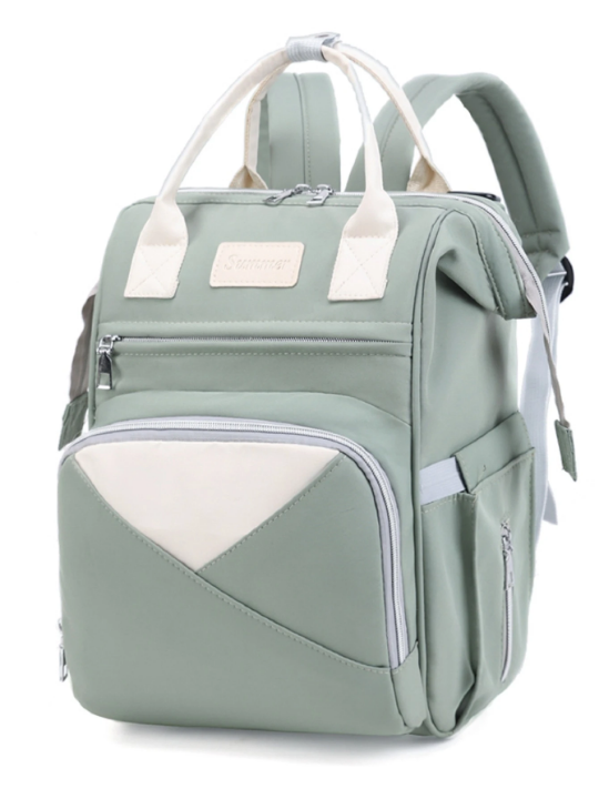 Colorblock Large Capacity Diaper Bag