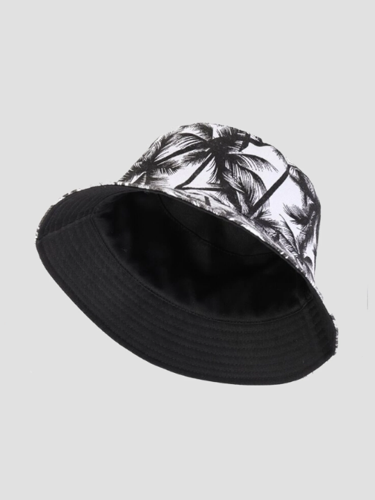 Men Palm Tree Print Bucket Hat