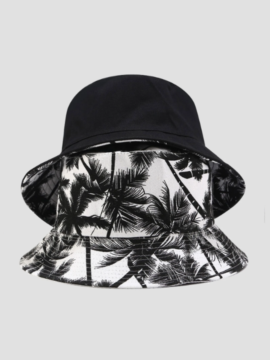 Men Palm Tree Print Bucket Hat