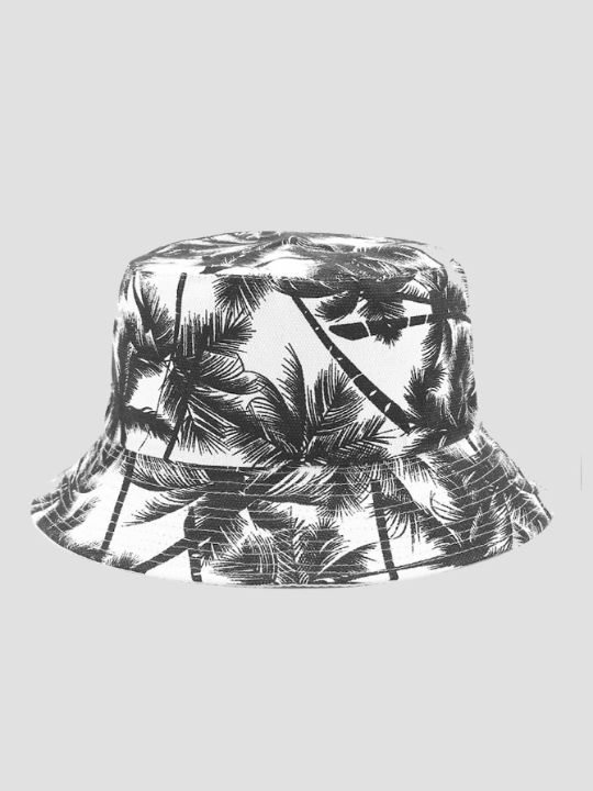 Men Palm Tree Print Bucket Hat