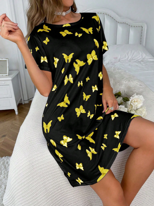 Butterfly Print Nightdress